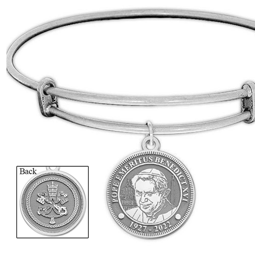 Pope Emeritus Benedict XVI Memorial Commemorative Double-Sided Religous Embossed Bracelet