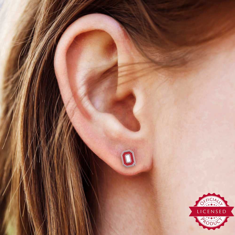 Pair Of Color Enamel Ohio State O Logo Earrings