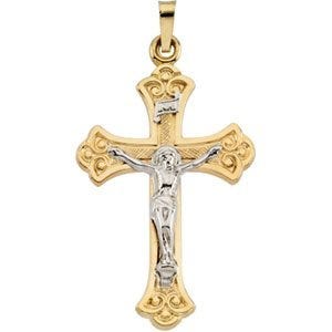 TWO TONE CRUCIFIX PENDANT