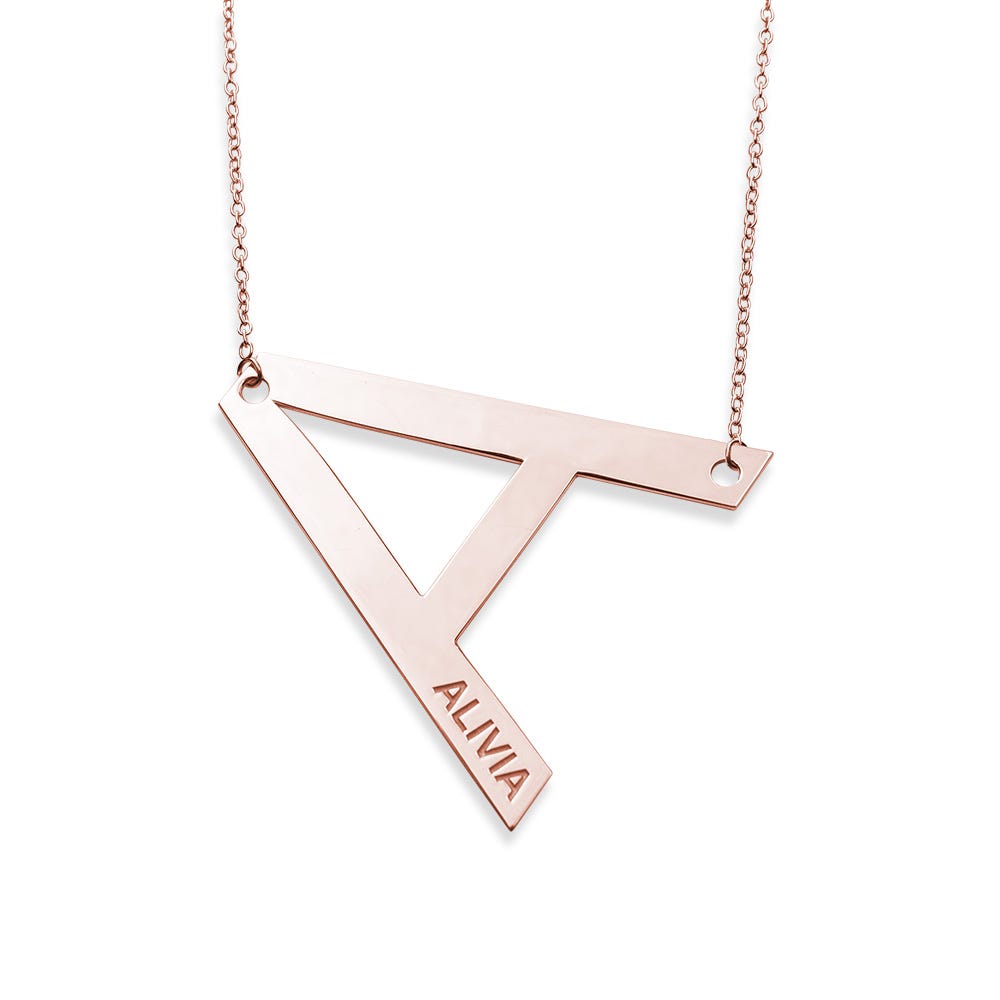 Big Initial Name Necklace with Chain Included
