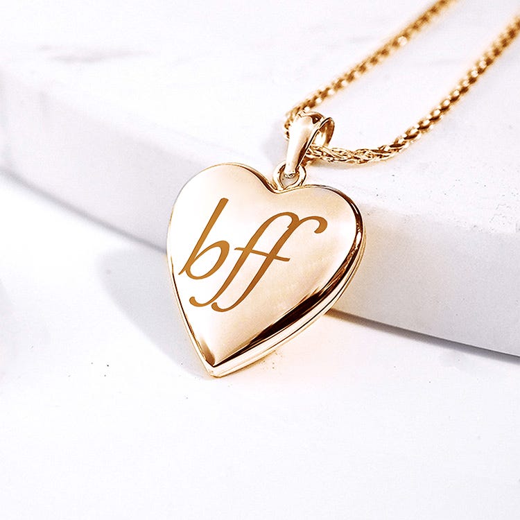 14k Gold Filled BFF Heart Photo Locket