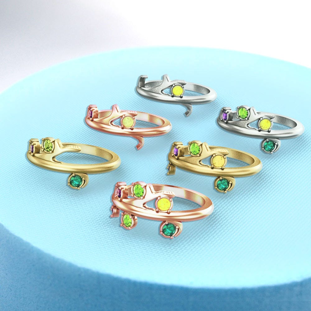 Family Tree Branch Ring with up to 6 Birthstones