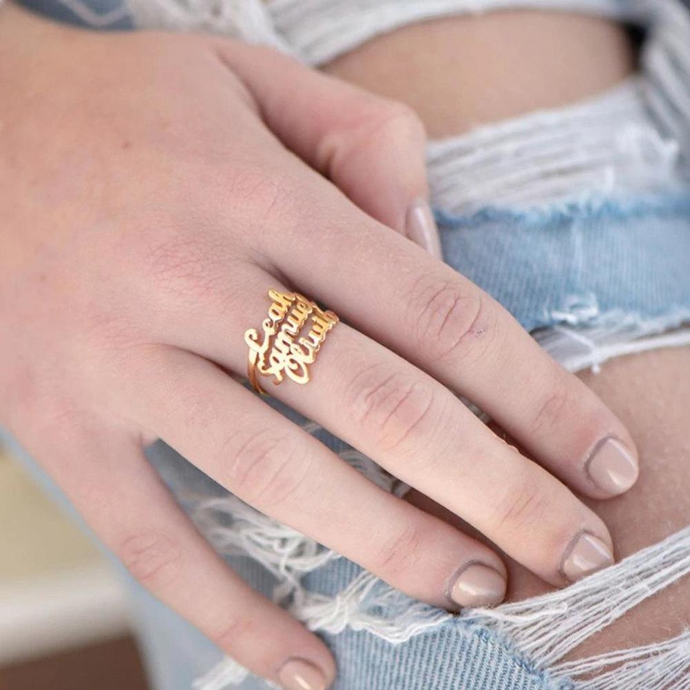 Personalized Script Name Ring With Up To 3 Names