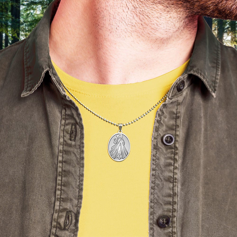 Divine Mercy Double Sided Oval Religious Medal "EXCLUSIVE"