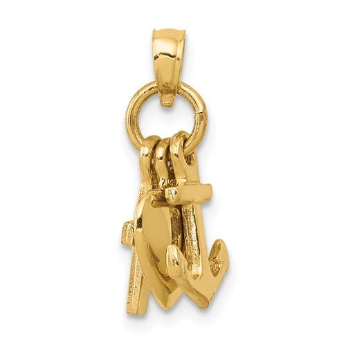 14k Faith, Hope & Charity Charm