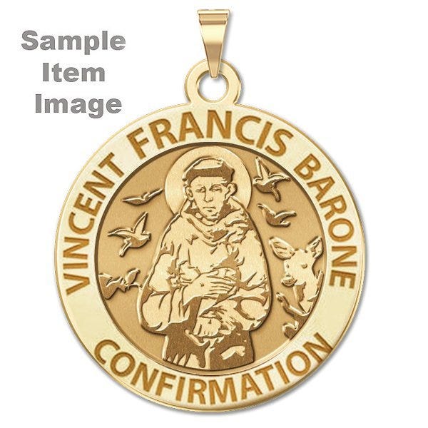 Custom Saint w/ Personalized Saint Name Confirmation Religious Medal
