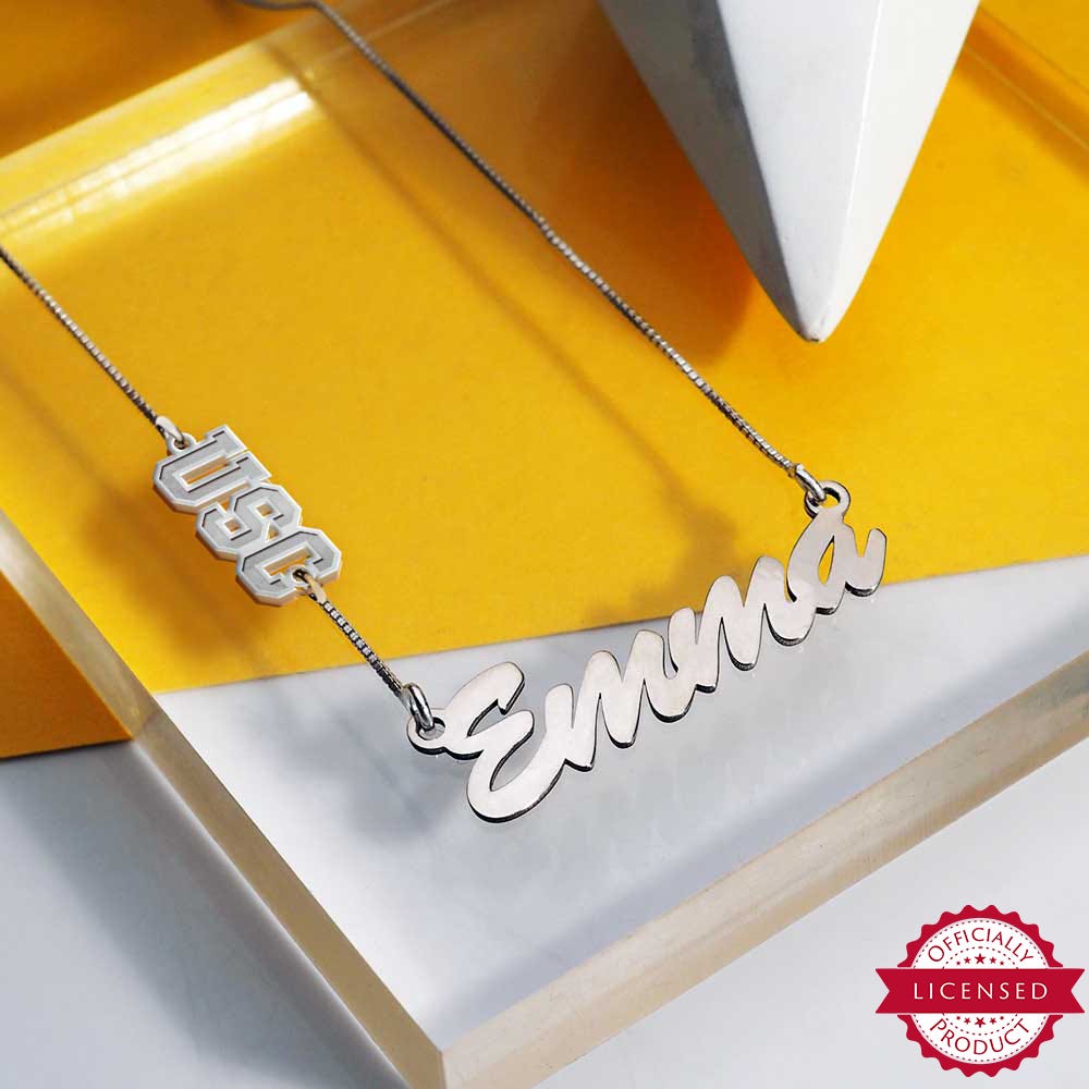 USC Custom Charm Name Necklace