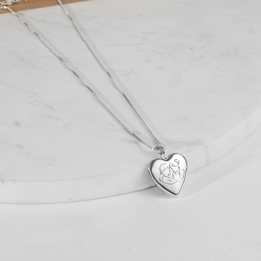 Sterling Silver Sister's Devotion Heart Photo Locket