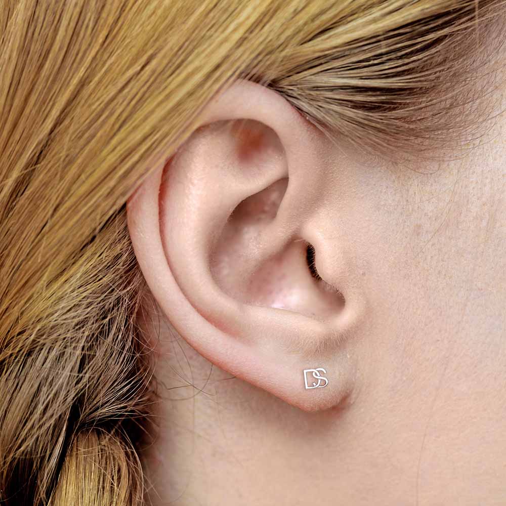Pair of Intertwined Initial Earrings