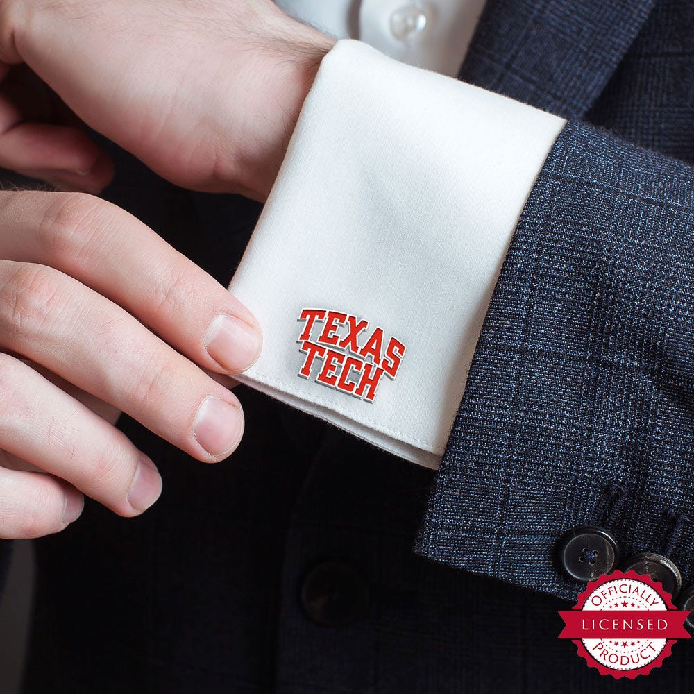 Texas Tech Color Enamel Block Cuff Links