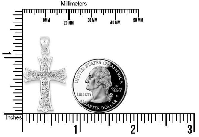 Sterling Silver Polished Filigree Cross Pendant