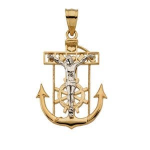 TWO TONE MARINER'S CROSS