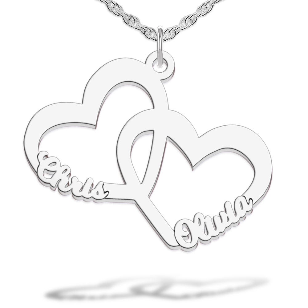 Interlocking Hearts Name Necklace
