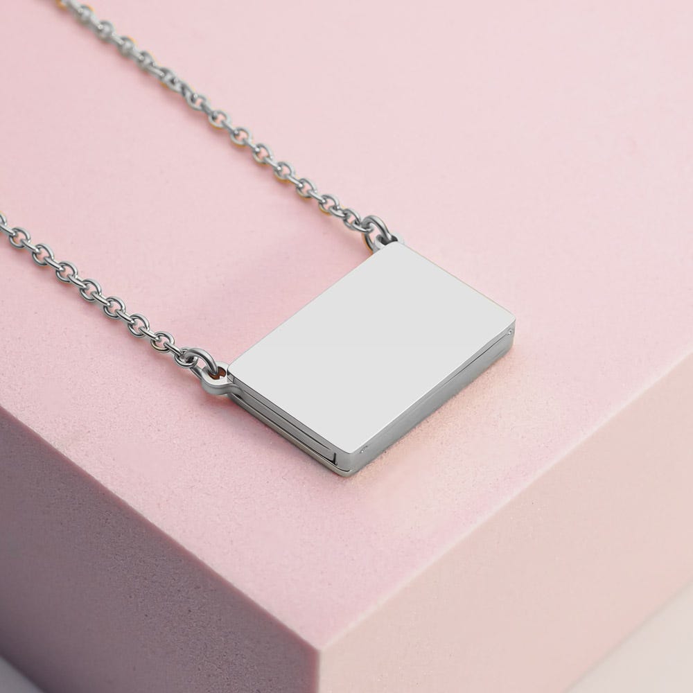Stainless Steel Slide Out Keepsake Locket