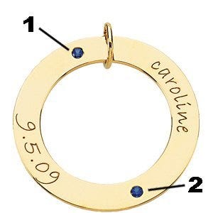 Personalized Two Birthstones Disc
