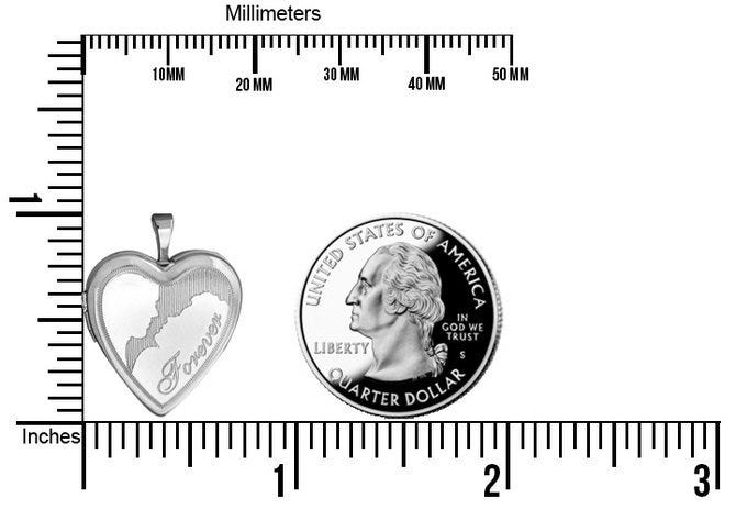 Sterling Silver Heart Forever Photo Locket