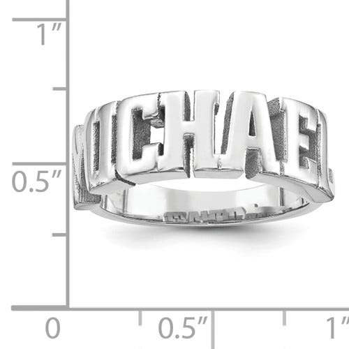 Personalized Women's Block Name Ring