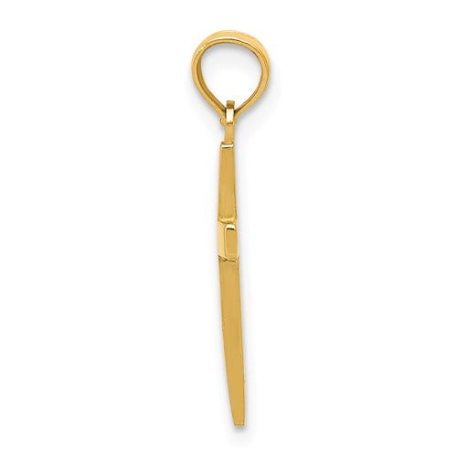 14k Beveled Cross Charm