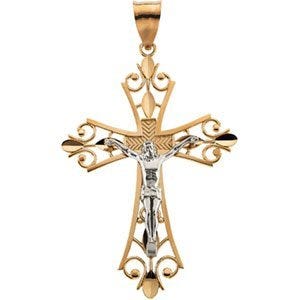 TWO TONE CRUCIFIX PENDANT