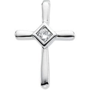 14KY RHOD PLTD DIA UNITY CROSS