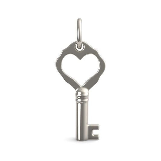 Petite Antique Heart Key Charm