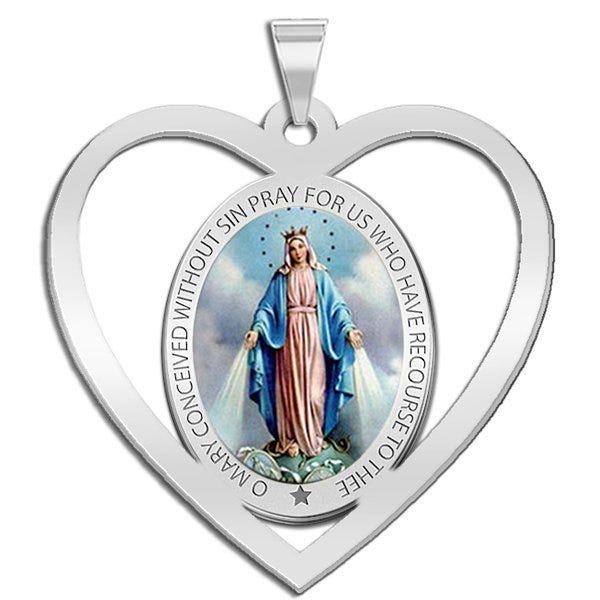 Miraculous Medal Heart Shaped Color Cut-out "EXCLUSIVE"
