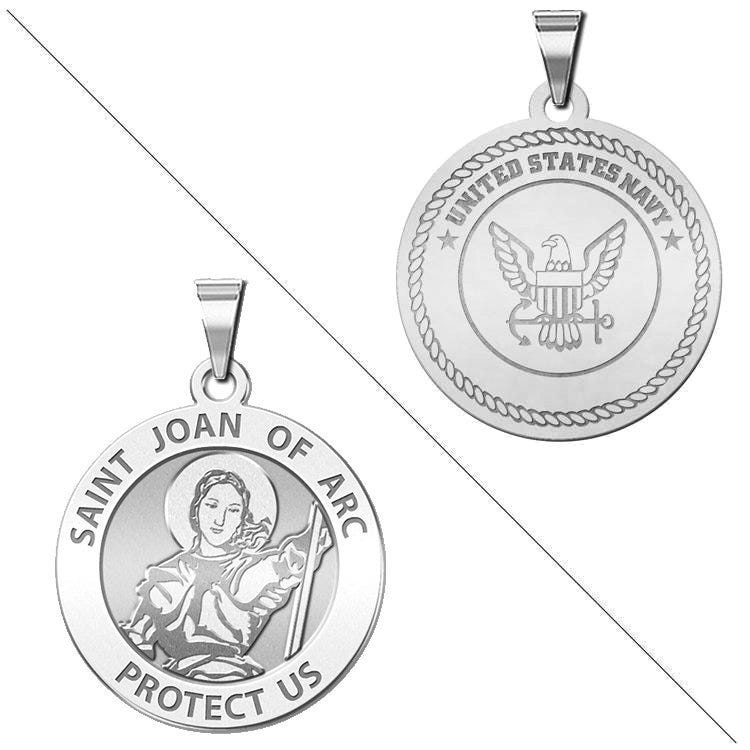 Saint Joan of Arc Doubledside NAVY Religious Medal "EXCLUSIVE"