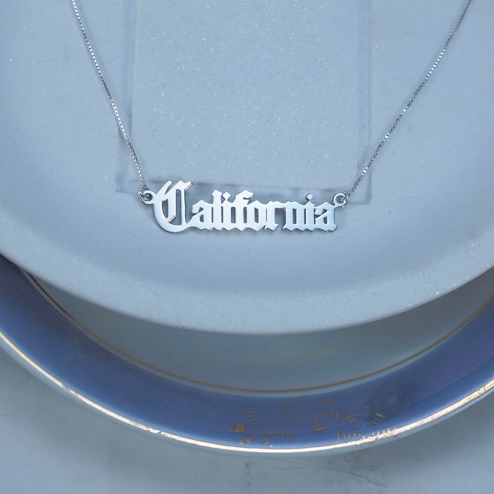 State Name Nameplate Necklace