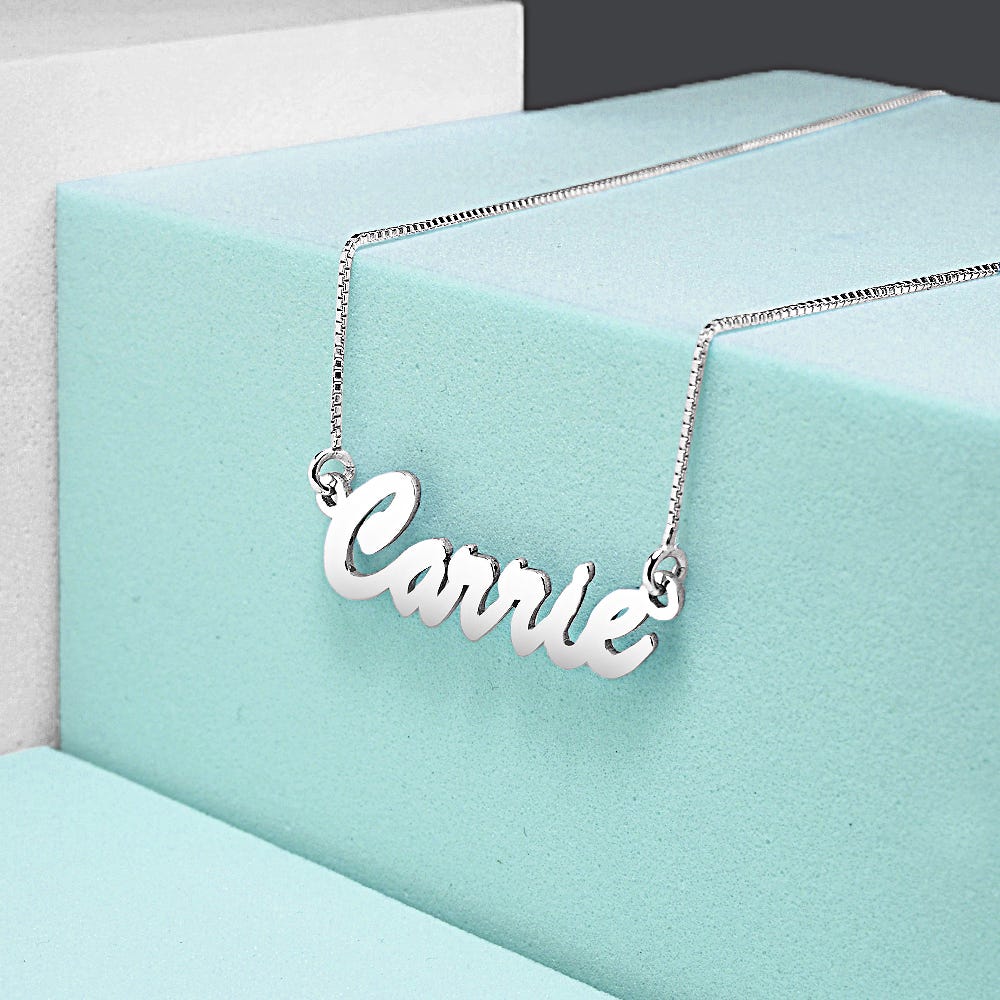 Script Name Necklace with Chain Included
