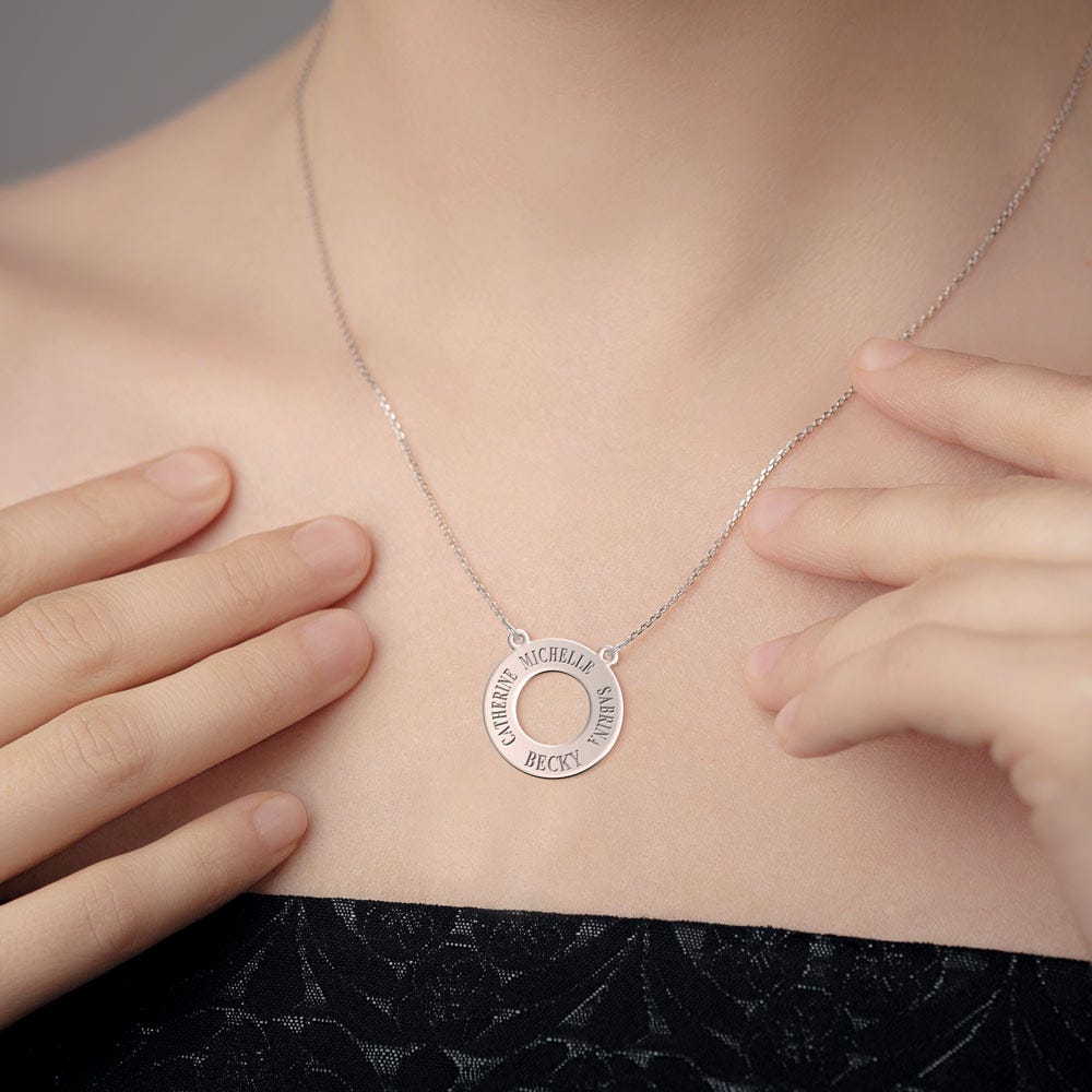 Personalized Mother's Disc with up to 4 Names & Chain Included
