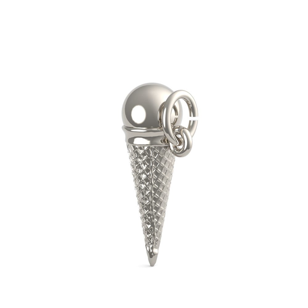 Vanilla Pearl Ice Cream Cone Charm