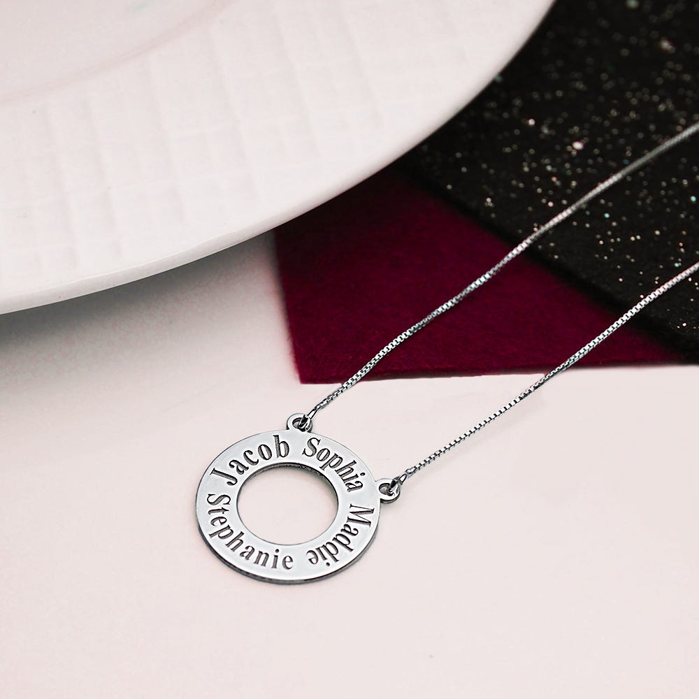 Personalized Mother's Disc with up to 4 Names & Chain Included