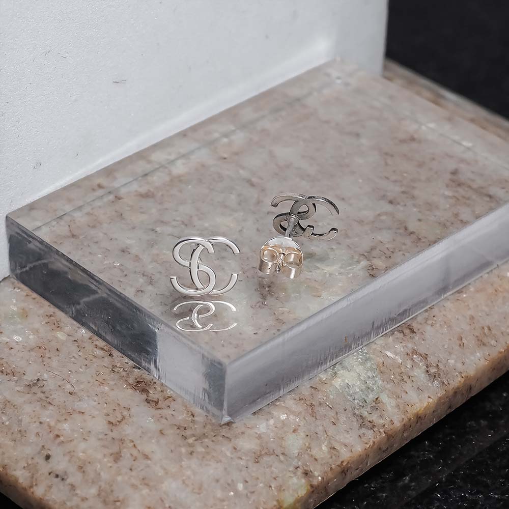 Pair of Intertwined Initial Earrings
