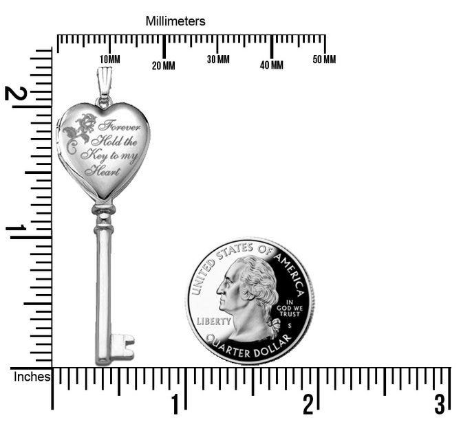 Sterling Silver Key To My Heart Photo Locket