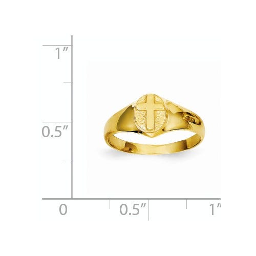 14k Yellow Gold Children's Polished Cross Ring