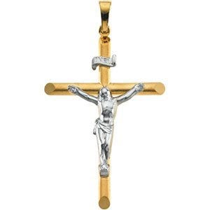 TWO TONE CRUCIFIX PENDANT