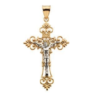 TWO TONE CRUCIFIX PENDANT