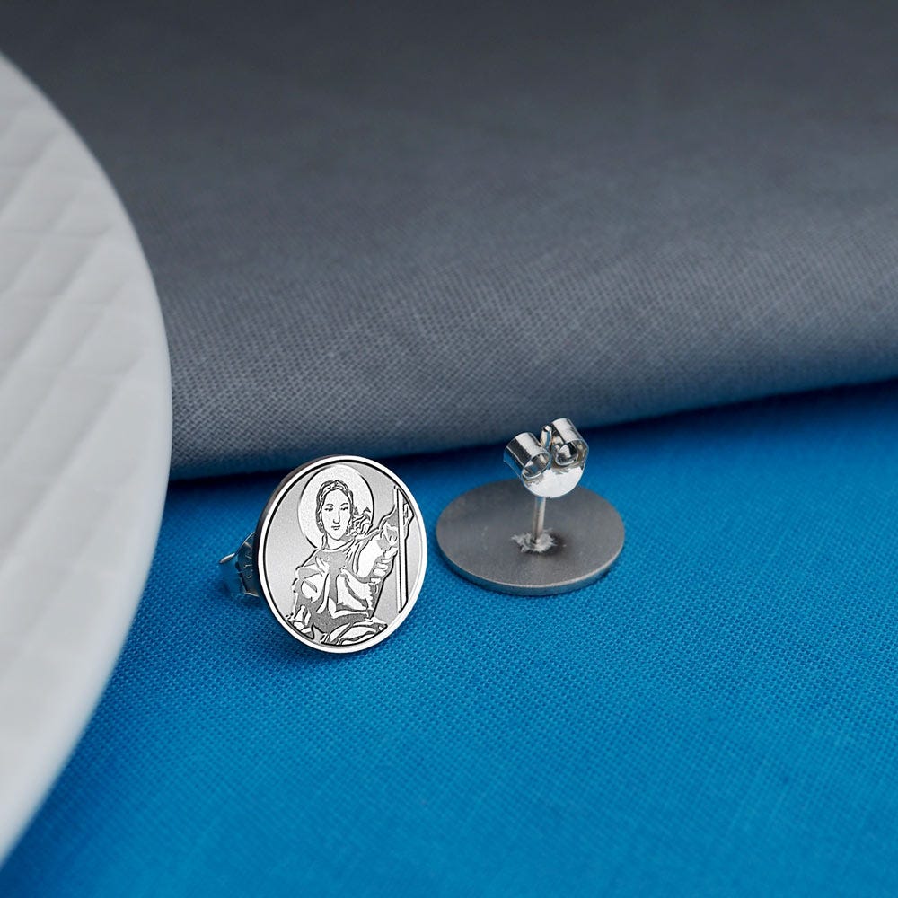 Pair of Saint Joan of Arc Stud Earrings