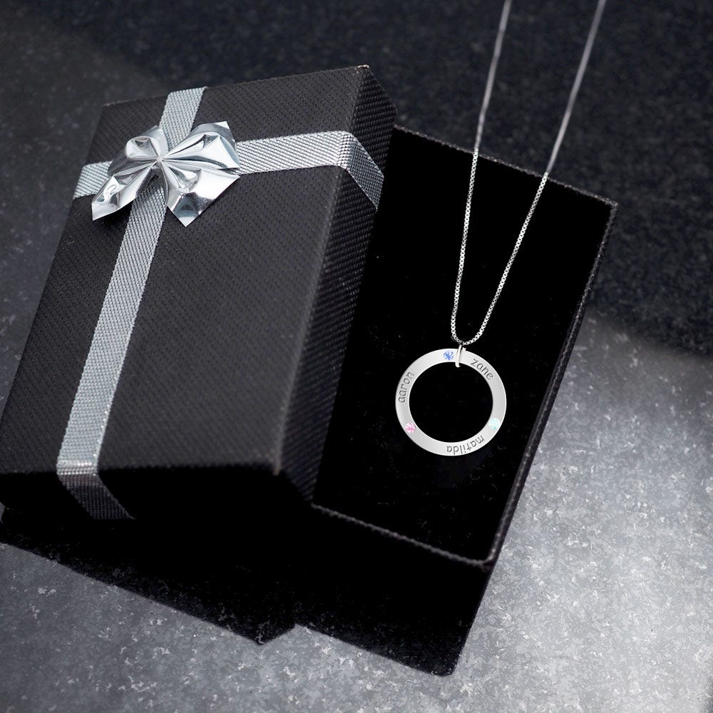 Personalized Three Birthstones Disc