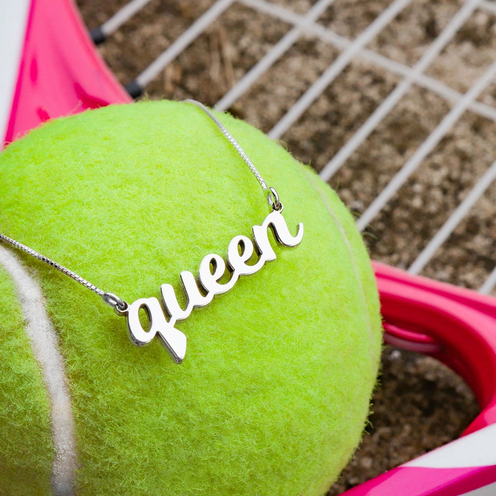 Script Queen Necklace with Chain Included