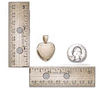 Solid 14k Yellow Gold Premium Weight Heart Photo Locket