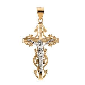 TWO TONE CRUCIFIX PENDANT