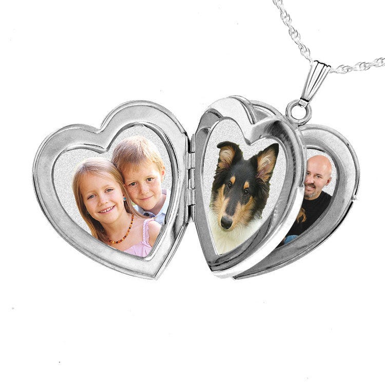 Sterling Silver Heart Four Photo Locket