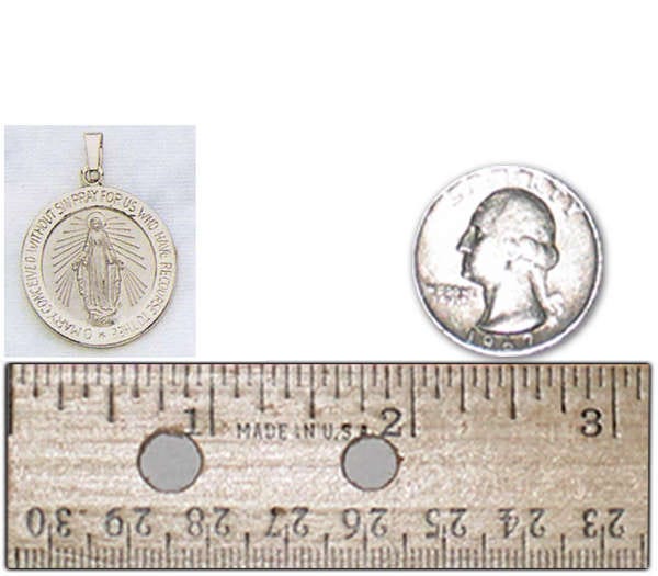 14K White Gold Miraculous Medal