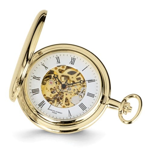 Charles Hubert Photo Gold Tone Pocket Watch
