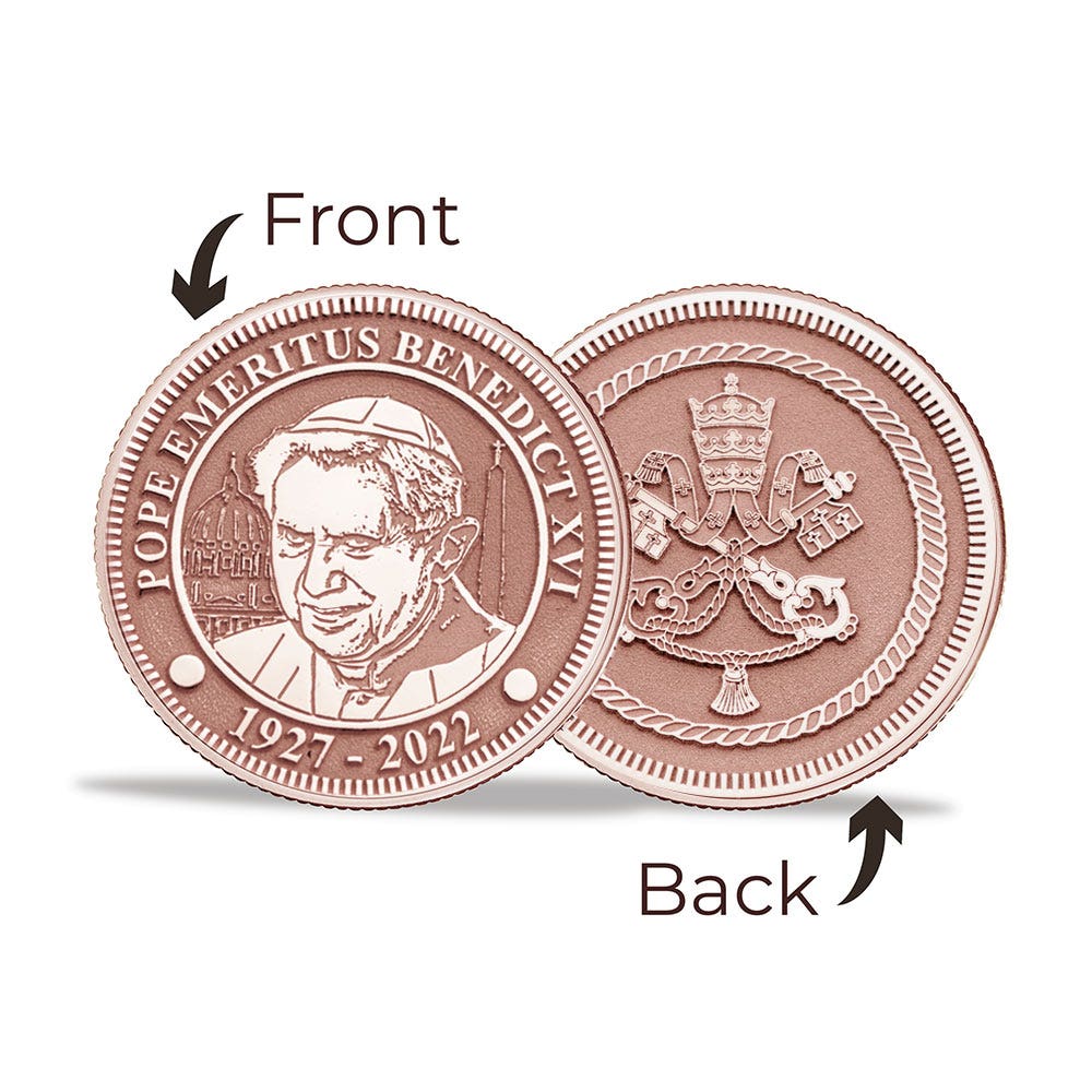 Pope Emeritus Benedict XVI Memorial Commemorative Pocket Coin / Keepsake