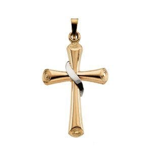 14K Two-Tone Gold CROSS PENDANT