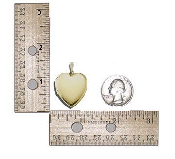 Solid 14k Yellow Gold Heart Photo Locket
