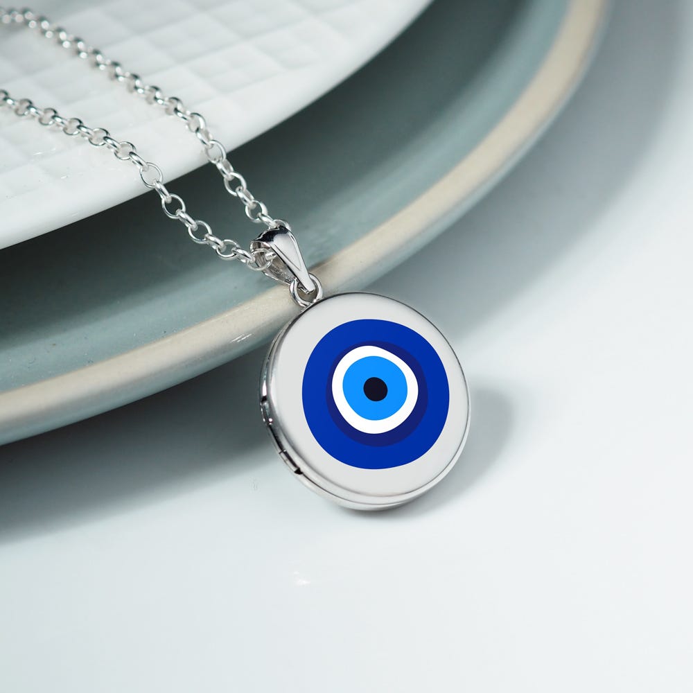 Evil Eye Color Round Locket