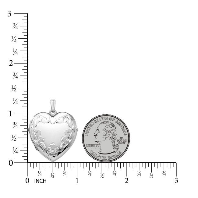 Sterling Silver Heart Four Photo Locket